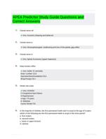 APEA Predictor Study Guide Questions and Correct Answers