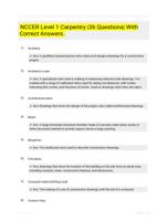 NCCER Level 1 Carpentry |36 Questions| With Correct Answers.