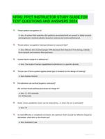 HFRG: PPCT INSTRUCTOR STUDY GUIDE FOR TEST QUESTIONS AND ANSWERS 2024 