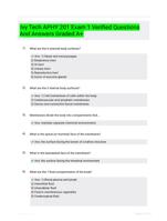 Ivy Tech APHY 201 Exam 1 Verified Questions And Answers Graded A+