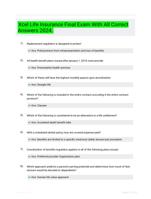 Xcel Life Insurance  Final Exam With All Correct Answers 2024.