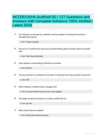 NCCER/OSHA Scaffold SG | 127 Questions and Answers with Complete Solutions 100% Verified | Latest 2024