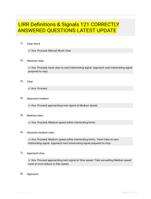 LIRR Definitions & Signals 121 CORRECTLY ANSWERED QUESTIONS LATEST UPDATE