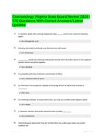 Cosmetology Virginia State Board Review 2024 |170 Questions With Correct Answers/Latest Updates