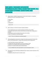 NSG 6005 / NSG6005 ADVANCED PHARMACOLOGY FINAL EXAM TEST BANK. ALL CHAPTERS COVERED. QUESTIONS AND ANSWERS