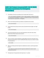 AWR-160 Pretest Answers(AWR-160-W WMD/Terrorism Awareness for Emergency Responders)