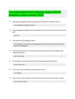 Concrete Batch Plant Operator Exam (FDOT) Questions And Answers 2023