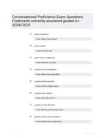 Conversational Proficiency Exam Questions Flashcards correctly answered graded A+ 2024/2025