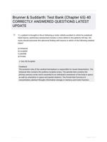 Brunner & Suddarth: Test Bank (Chapter 65) 40 CORRECTLY ANSWERED QUESTIONS LATEST UPDATE