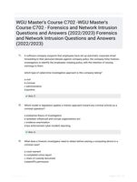 WGU Master's Course C702 -WGU Master's Course C702 - Forensics and Network Intrusion Questions and Answers (2022/2023) Forensics and Network Intrusion Questions and Answers (2022/2023)