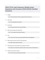 2024 TDLR Lash Extension Written Exam Questions and Answers (2024/2025) (Verified Answers)