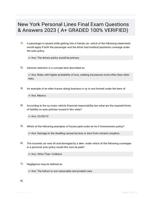 New York Personal Lines Final Exam Questions & Answers 2023 ( A+ GRADED 100% VERIFIED)