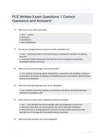 PCE Written Exam Questions  1 Correct Questions and Answers!