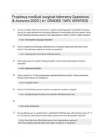 Prophecy medical surgical-telemetry Questions & Answers 2023 ( A+ GRADED 100% VERIFIED)