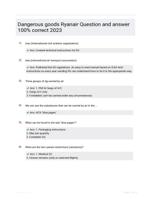 Dangerous goods Ryanair Question and answer 100% correct  2023