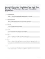 Zumdahl Chemistry 10th Edition Test Bank {Test Bank For AP Chemistry Zumdahl 10th edition Paperback}