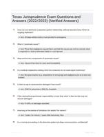 Texas Jurisprudence Exam Questions and Answers (2022/2023) (Verified Answers)