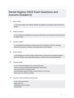 Dental Hygiene OSCE Exam Questions and Answers (Graded A)