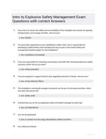 Intro to Explosive Safety Management Exam Questions with correct Answers 