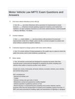 Motor Vehicle Law MPTC Exam Questions and Answers