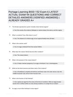 Portage Learning BIOD 152 Exam 6 LATEST  ACTUAL EXAM 94  QUESTIONS AND CORRECT DETAILED ANSWERS  (VERIFIED ANSWERS) |ALREADY GRADED A+