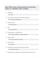 MLS ASCP exam recall questions & Answers 2023 ( A+ GRADED 100% verified)