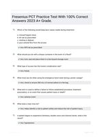 Fresenius PCT Practice Test With 100% Correct Answers 2023 A+ Grade. 