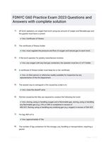 FDNYC G60 Practice Exam 2023 Questions and Answers with complete solution