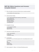 NRP 8th Edition Questions and Answers Complete Solution