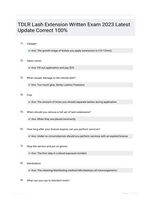 TDLR Lash Extension Written Exam 2023 Latest Update Correct 100%