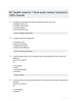 NC health science 1 final exam review Questions 100% Solved