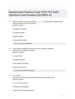 Randomized Practice Final TCFP FF2 2023 Questions and Answers (SCORED A)