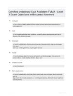 Certified Veterinary CVA Assistant TVMA - Level 1 Exam Questions with correct Answers