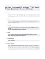 Certified Veterinary CVA Assistant TVMA - Level 1 Exam Questions with correct Answers