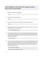 AHA Pediatric Advanced Life Support Exam / PALS Exam (answered)