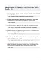 LETRS Units 5-8 Pretest & Posttest Study Guide Graded A+