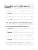 PS Exam 2 Questions 54 QUESTIONS AND ANSWERS