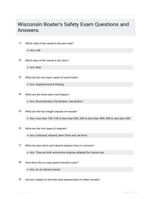 Wisconsin Boater's Safety Exam Questions and Answers.