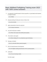 Basic Wildland Firefighting Training exam 2023 with 100% correct answers