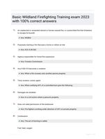 Basic Wildland Firefighting Training exam 2023 with 100% correct answers