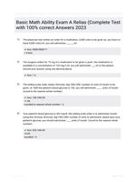 Basic Math Ability Exam A Relias (Complete Test with 100% correct Answers 2023