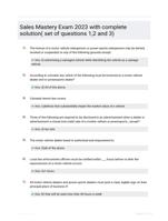 Sales Mastery Exam 2023 with complete solution( set of questions 1,2 and 3)