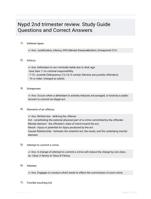 Nypd 2nd trimester review. Study Guide Questions and Correct Answers