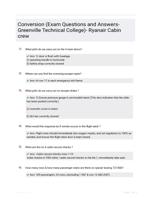 Conversion (Exam Questions and Answers- Greenville Technical College)- Ryanair Cabin crew