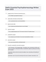 Stahl's Essential Psychopharmacology Written Exam 2023.