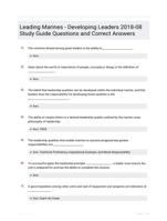 Leading Marines - Developing Leaders 2018-08 Study Guide Questions and Correct Answers