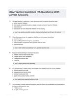 CDA Practice Questions |75 Questions| With Correct Answers.