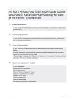 NR 566 / NR566 Final Exam Study Guide (Latest 2023/2024): Advanced Pharmacology for Care of the Family - Chamberlain