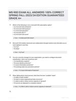 MS-900 EXAM ALL ANSWERS 100% CORRECT SPRING FALL-2023/24 EDITION GUARANTEED GRADE A+