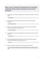 Pga Level 3 Advanced Teaching And Coaching: Learning Study Guide Questions and Correct Answers